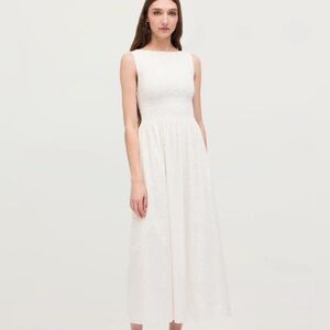 Hill House The Eyelet Cosima Nap Dress in White - Size Small
